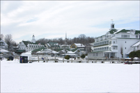 Meredith, NH - Downtown from the lake - winter